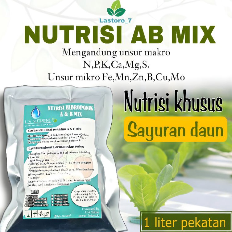 AB Mix LA NUTRIENT Pekatan 1 Liter Untuk Sayuran Daun