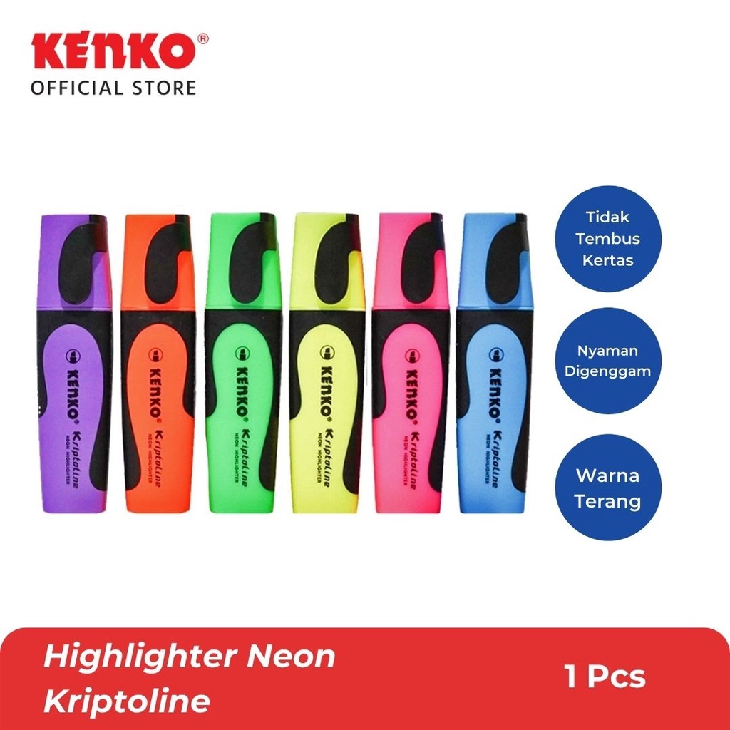 

Kenko Highlighter Marker Spidol Kriptoline Neon