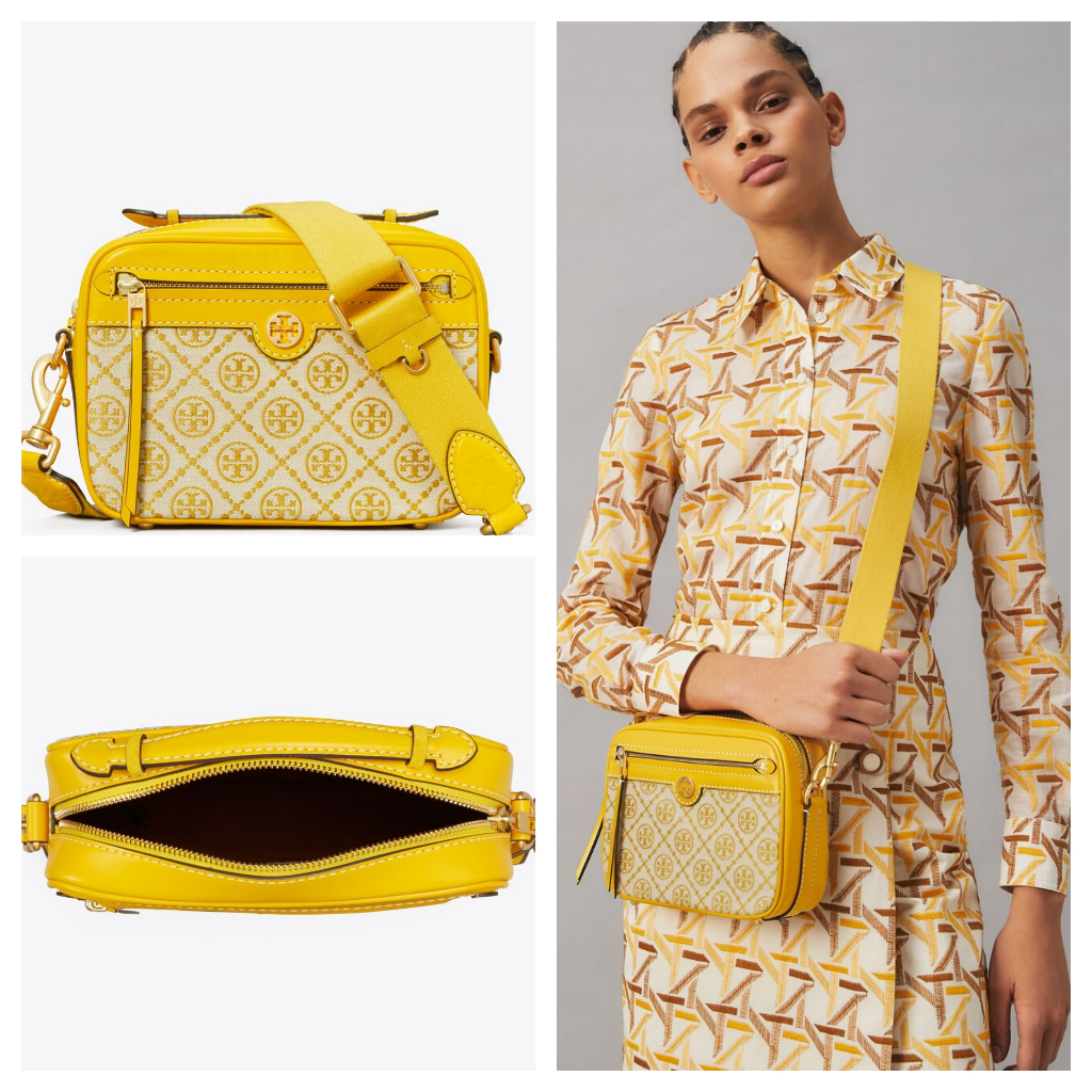 Tas TB T Monogram jacquard camera bag goldfinch sz 21x15x6cm