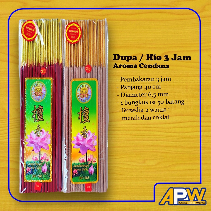 Dupa / Hio besar 3 Jam Aroma Cendana / Sandalwood