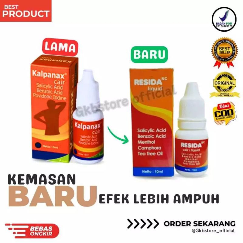 Resida/Kalpanax Cair Asli Original Obat Panu Paling Ampuh 100% Salep Jamur Selangkangan Gatal Eksim 
