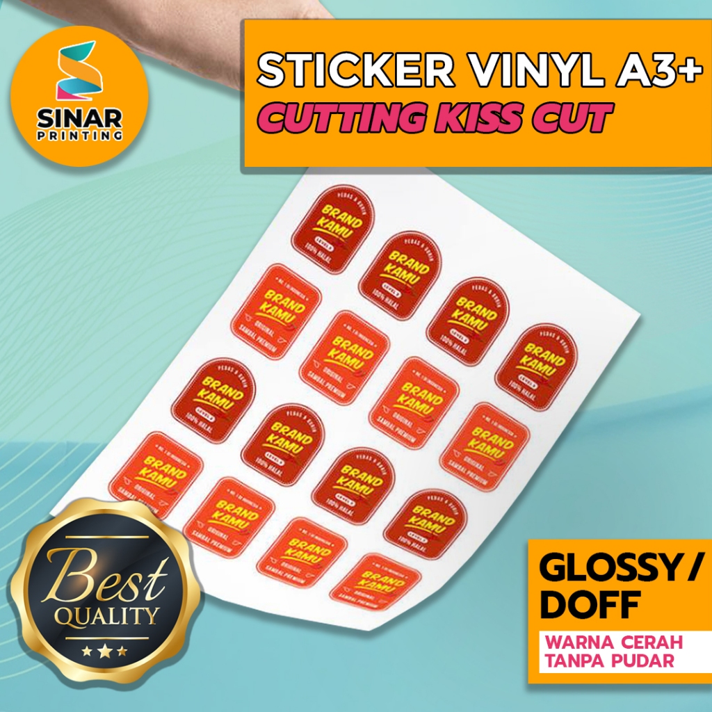 

SINAR PRINTING - STICKER LABEL VINYL ANTI AIR KISS CUT - STIKER VINIL KUSTOM A3 CUSTOM