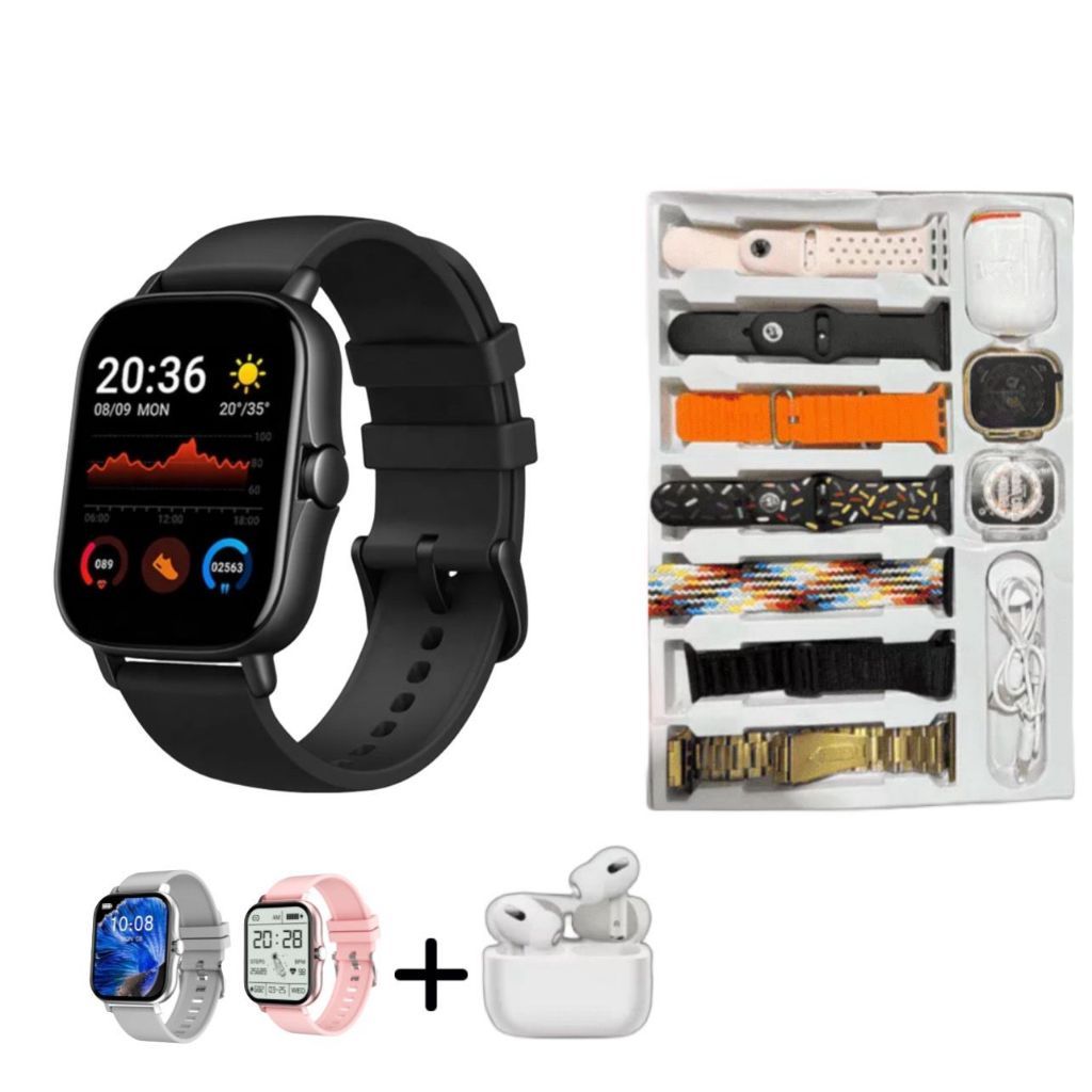 i20 Ultra Max Suit Smart Watch 8 Ultra Dapat 7 Tali Soft case Pelindung Earphone Tws i13 Bisa Main G