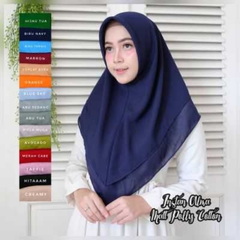 Hijab segitiga instan 2layer / Jilbab Segitiga instan 2 layer pollycotton / Hijab Segtiga Instan Jum