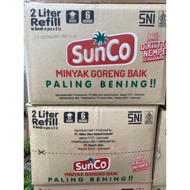 

Minyak Sunco 1 Dus isi 6 pouch x 2 liter