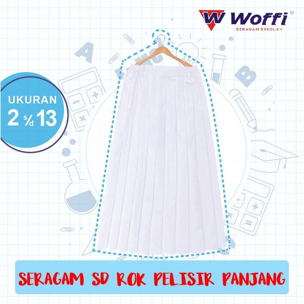 Seragam SD Woffi Rok Plisir Panjang Putih ROK PUTIH PASKIBRA PENGIBAR BENDERA