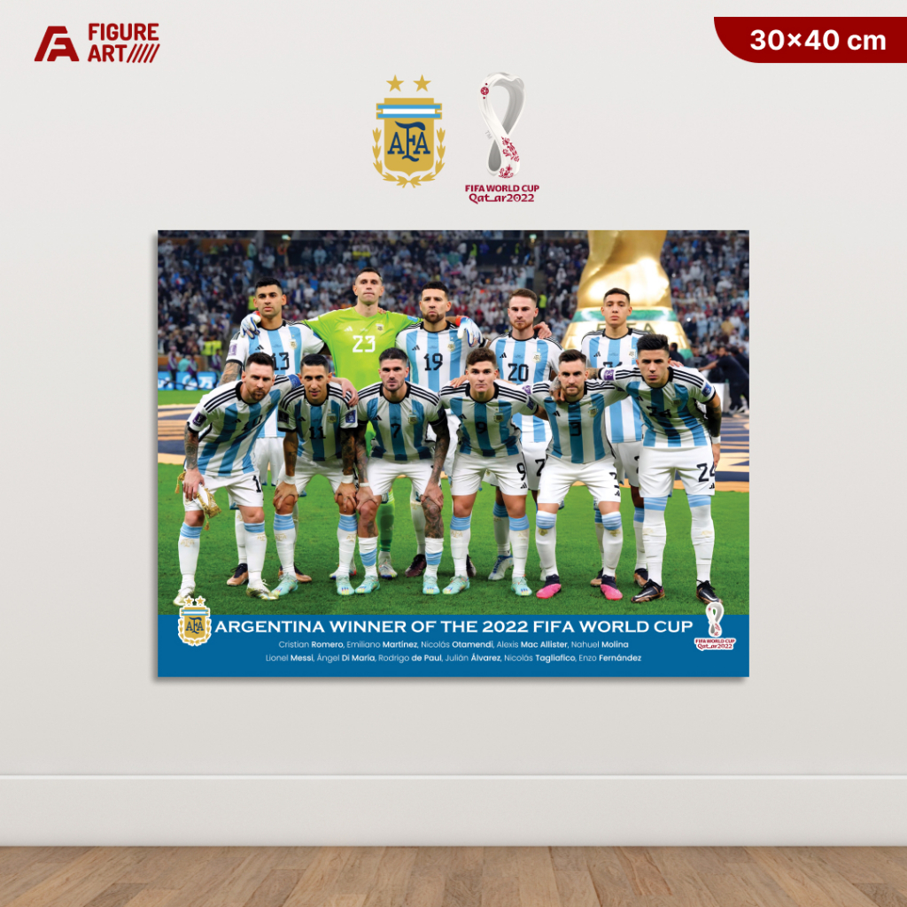 Poster Kayu Starting Line Up Timnas Argentina Final Juara FIFA WORLD CUP Qatar 2022