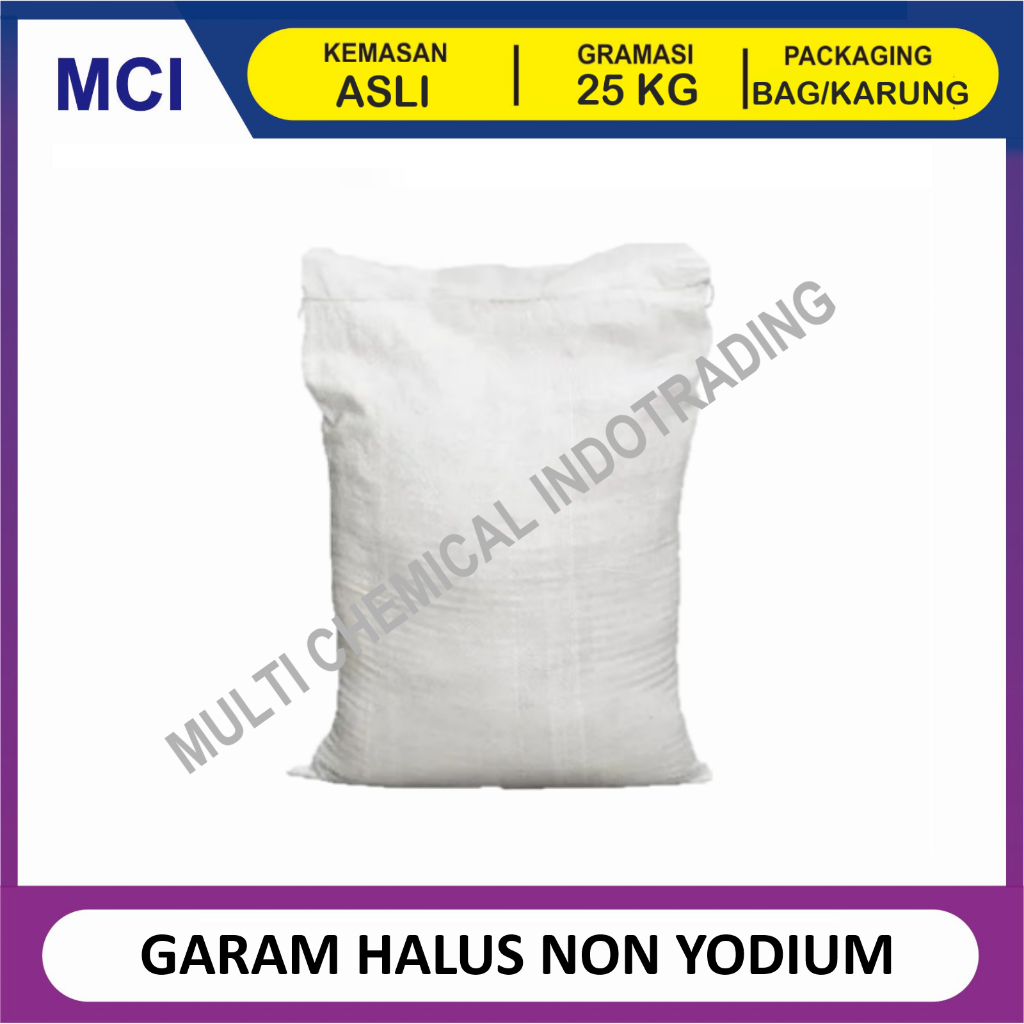 

GARAM HALUS NON YODIUM NACL NATRIUM CHLORIDE SODIUM KLORIDA 25 KG