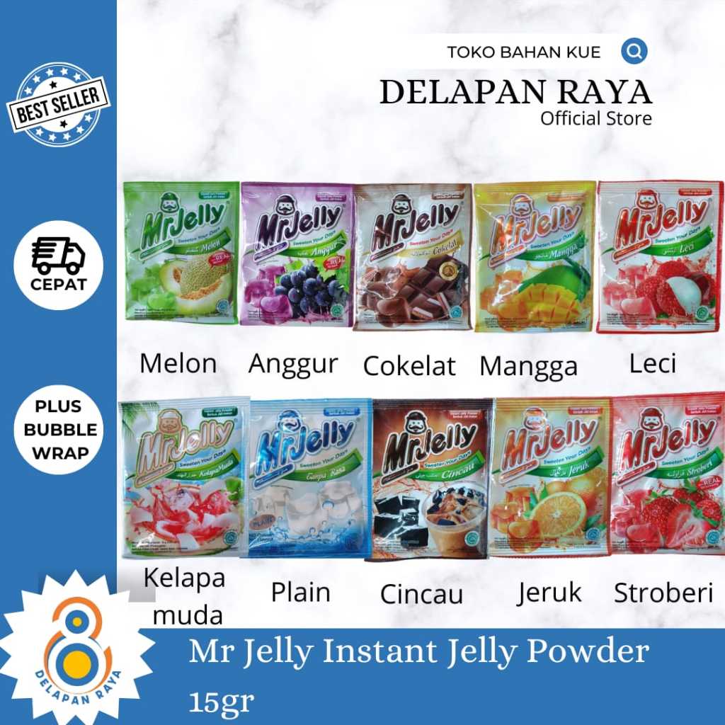 

MR.JELLY JELLY POWDER INSTANT SERBUK JELLY INSTANT RASA COKLAT MANGGA PAIN 15gr -8Raya