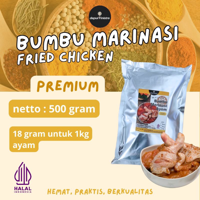 

Bumbu Marinasi Pemium Ayam Goreng Dapur Finistra | 500 gr