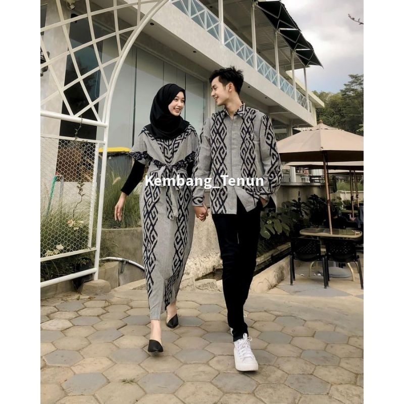 Set Couple Clara Abu Tumpal baju tenun pasangan pria wanita kondangan prewedding guru kartinian busu