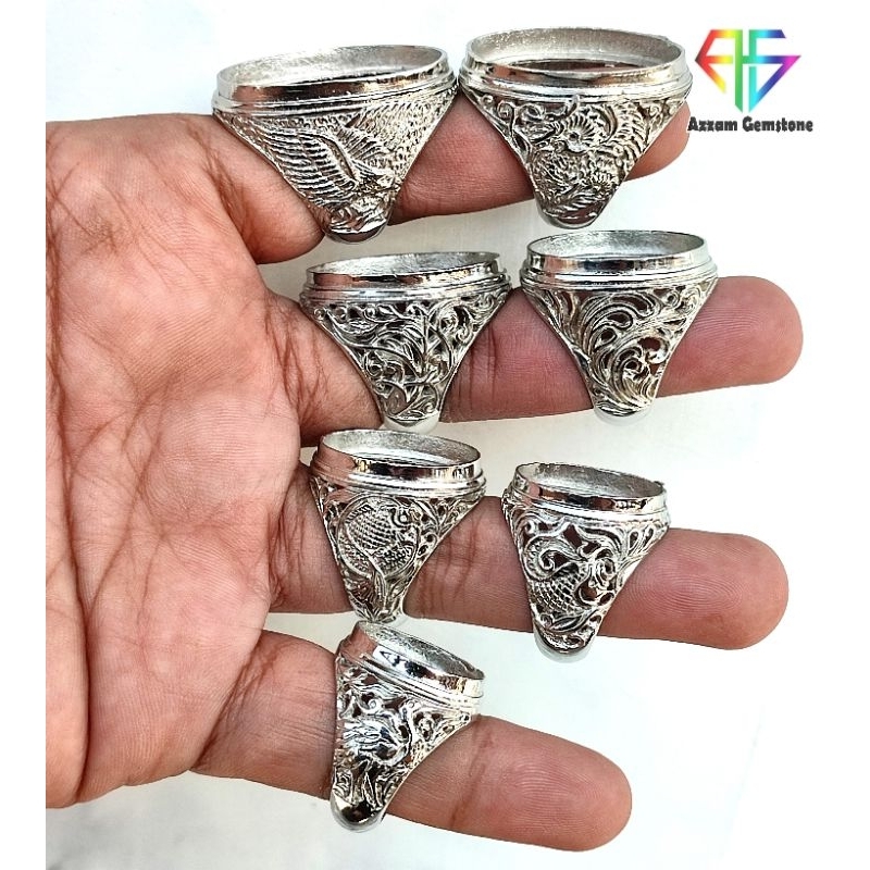 Grosir Cincin Ring Emban Alpaka Super Tanam atau Kuku (gigian) Per 100pcs plating Stainless Titanium