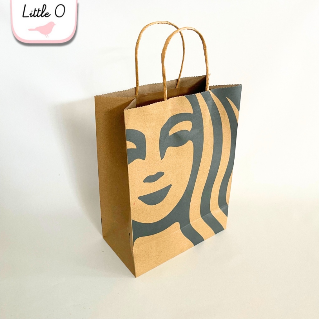 

ORIGINAL Paperbag STARBUCKS Tas Kantong Kertas Shopping Bag Paper Flower Paperbag Tas Ulang Tahun Goodie Bag