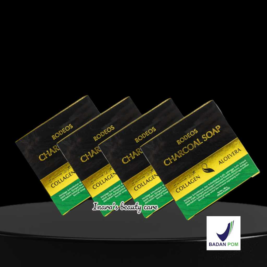 Paket 4pcs Rodeos Facial Wash Sabun Cuci Muka Charcoal Soap 80gram ORIGINAL BPOM