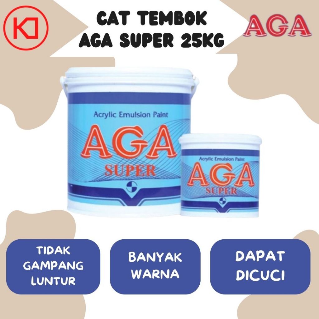 CAT TEMBOK AGA SUPER 25KG PUTIH (KHUSUS PENGIRIMAN INSTAN)