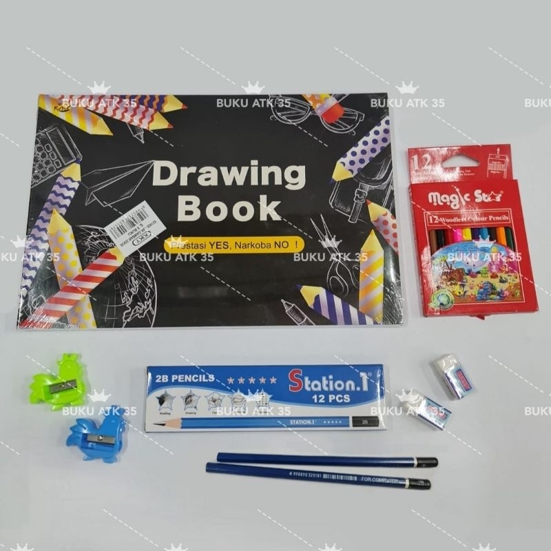 

PROMO MURAH Paket Alat Gambar Lukis Painting Set KIKY (Pensil Warna MAGIC STAR)