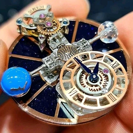 Jam tangan mewah Swiss Quartz JACOB & CO Astronomia Double Leather strap Sapphire fullset