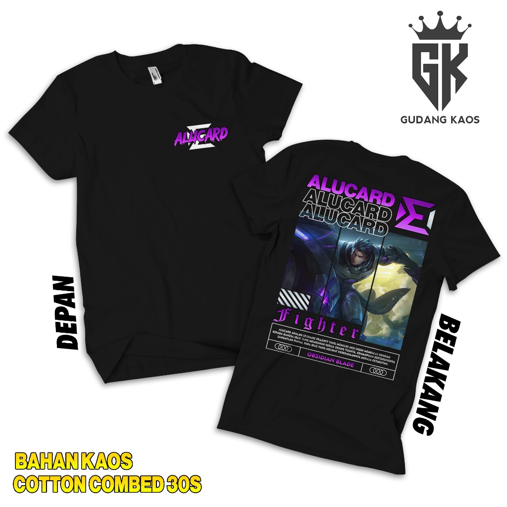 Gudang Kaos ML Alucard Obsidian Blade - Baju Mobile Legend - Baju ML - Kaos Distro Pria Cotton Combe