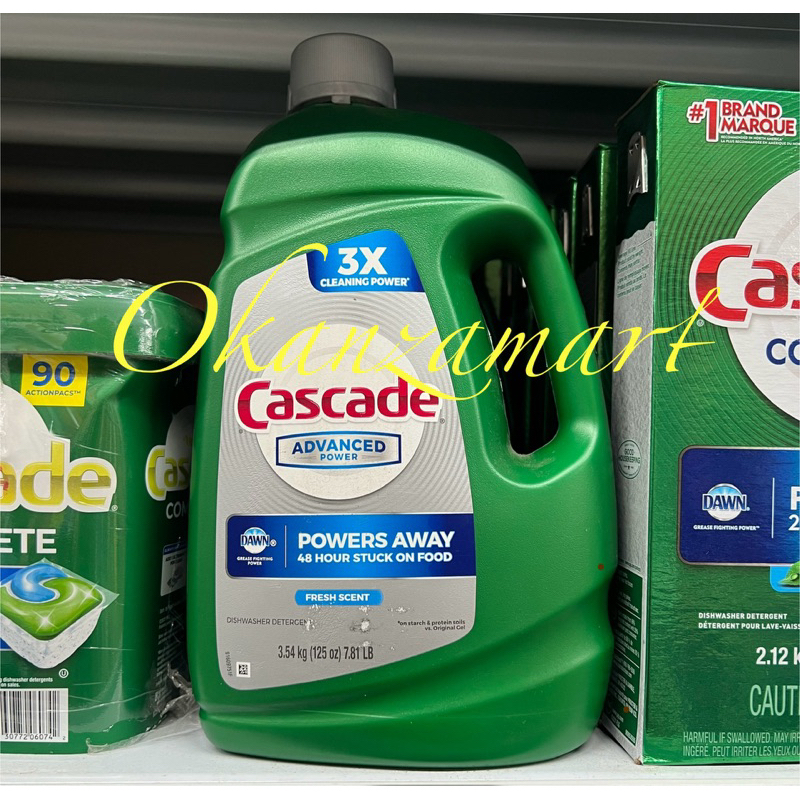 Cascade Dishwasher Detergent Advance Powers Fresh Scent Gel 3.54Kg