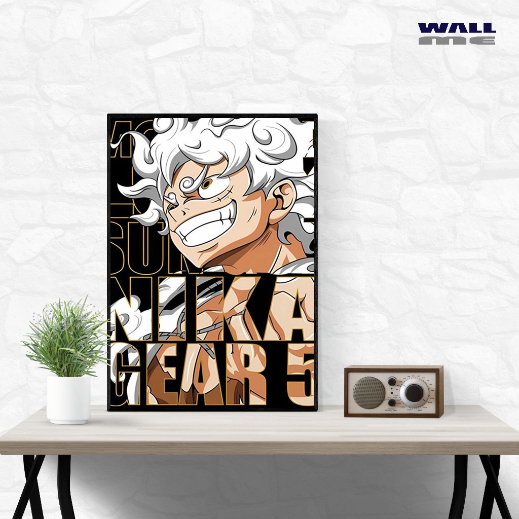 Poster Dinding Monkey d Luffy/ Poster + Frame Block / Hiasan Dinding Aesthetic