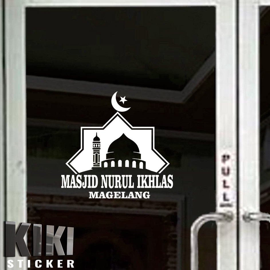 PROMO SALE CUTTING STICKER  STIKER KACA PINTU  JENDELA MASJID  MUSHOLLA  CUSTOM NAMA DAN ALAMAT ANDA