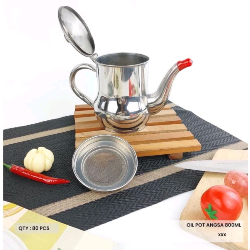 800ml Teko Saringan Teko Penyaring Minyak/Teko penyaring minyak/ Gelas Teko Teko Air /Teko Kopi Oil 