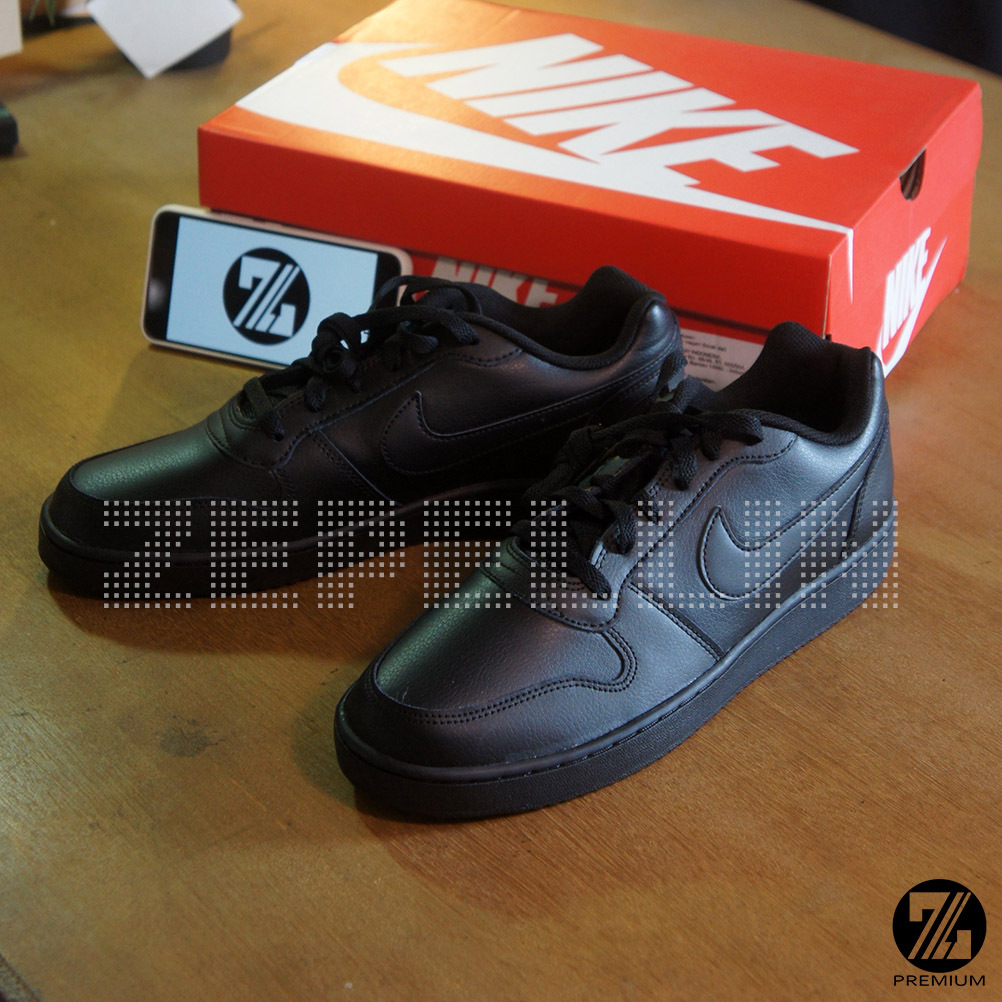 SEPATU / SNEAKERS NIKE EBERNON LOW TRIPLE BLACK ORIGINAL