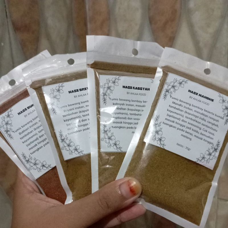 

BUMBU MASAKAN TIMUR TENGAH INSTAN, NASI KEBULI MANDHI BRIYANI BUKHARI KABSYAH
