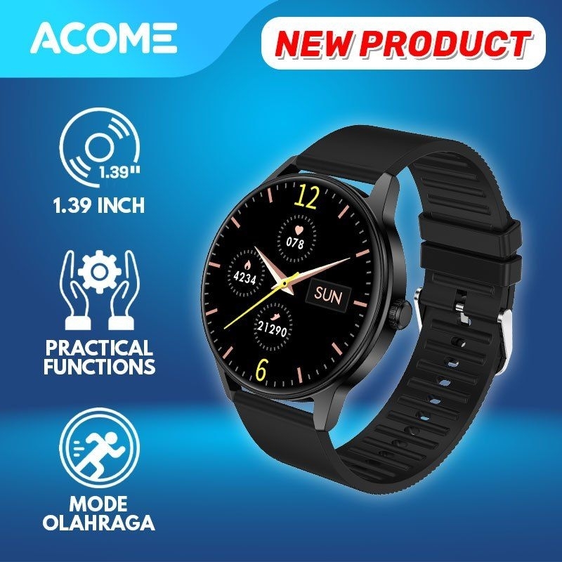 <GARANSI> ACOME C1 SmartWatch 1.39 Inch Waterproof IP67 Bluetooth Call Smart Watch