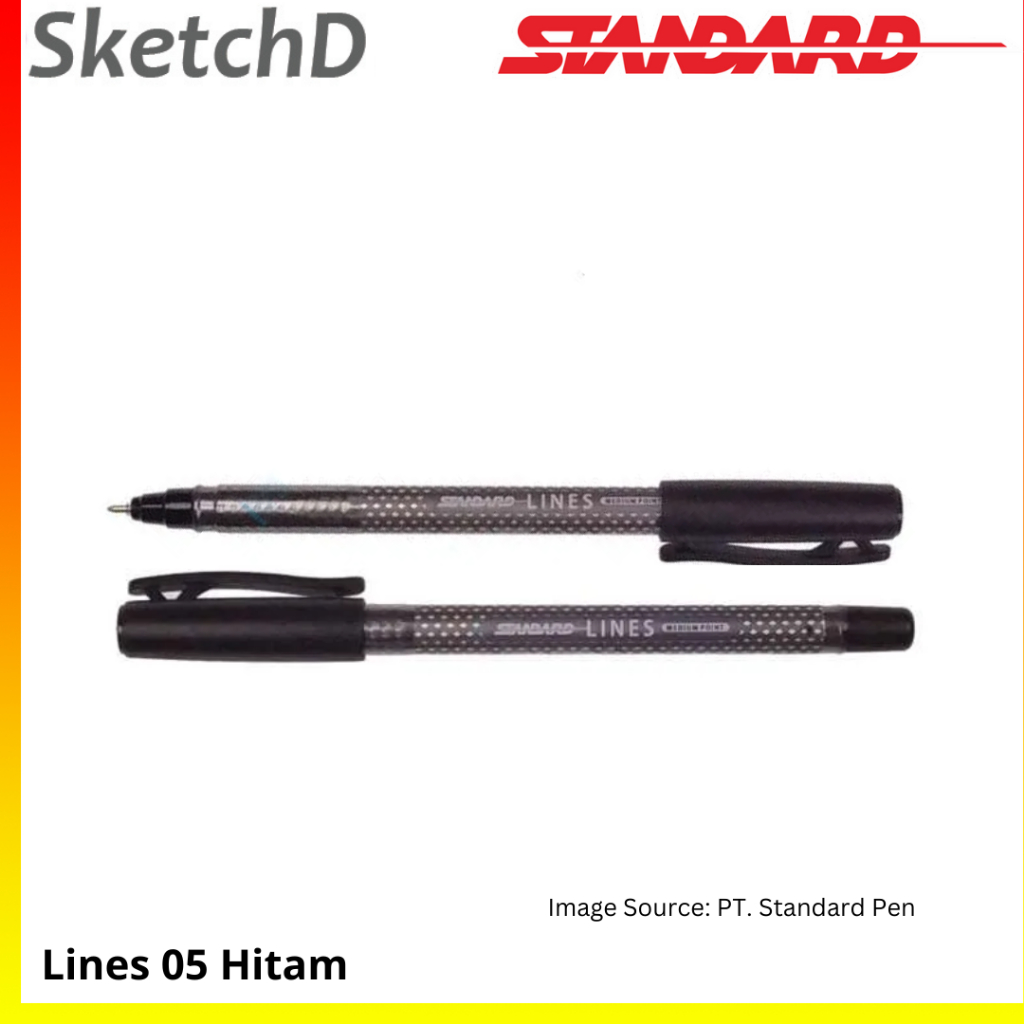 

Pulpen Lines 05 Hitam Bolpoin Standard semi gel 0.5 mm