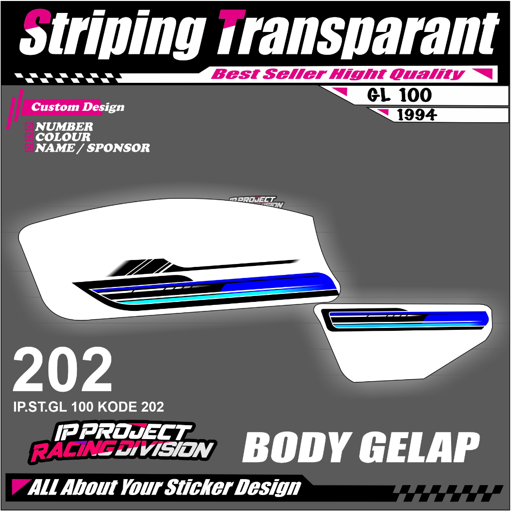 GL 100 TAHUN 1994(COD) STIKER STRIPING MOTOR HONDA GL 100 TAHUN 1994- STIKER LIST GRAFIK SIMPLE WARN