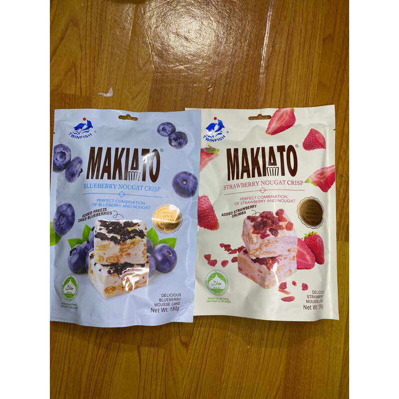 

MAKIATO NOUGAT CRISP CRISPY NOGAT BLUEBERRY STRAWBERRY SNACK MAKANAN CEMILAN MINUMAN IMPOR IMPORT