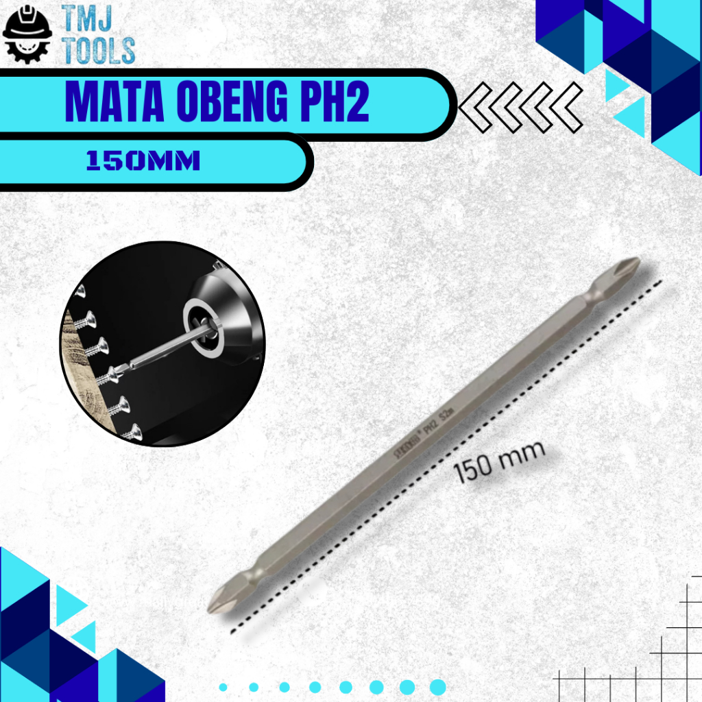 Mata Obeng PH2 150mm Obeng Angin Panjang 150mm Universal Magnet Mata Bor Obeng Sekrup Screw Impact D