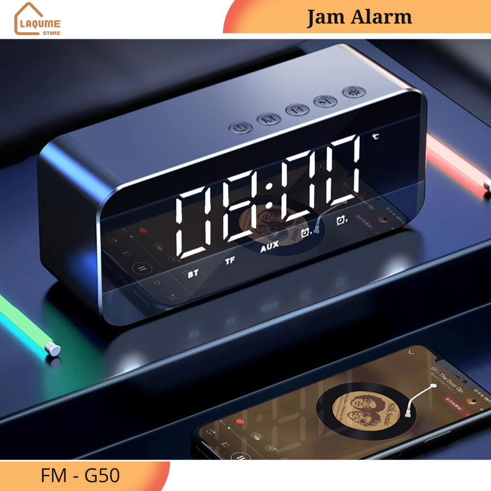 Jam Digital -Alarm Clock with Bluetooth Active Speaker / Speaker Bluetooth Alarm Clock LED Indicator