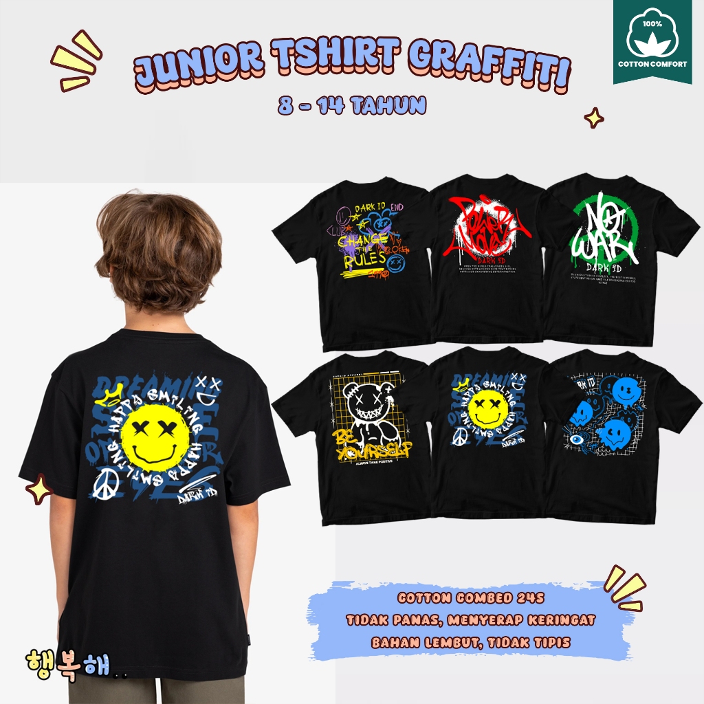 KAOS DISTRO ANAK JUNIOR / KAOS ANAK LAKI-LAKI TANGGUNG / KAOS ANAK REMAJA JUNIOR USIA 8-14 TAHUN