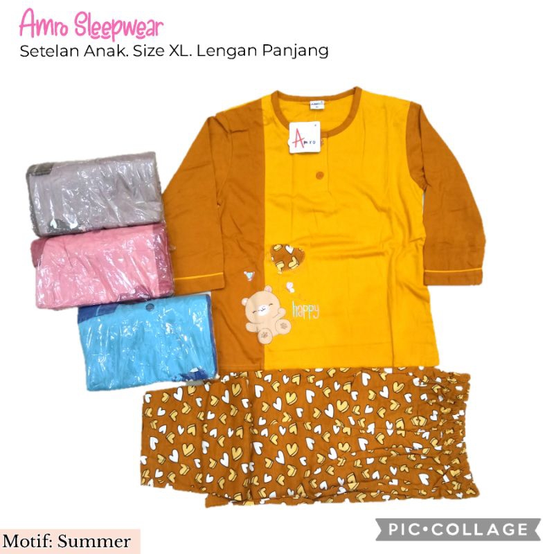 ASLI Babydoll Amro pp Anak S M L XL Sd 5 6 7 8 9 tahun bebidol piyama baju tidur baby doll
