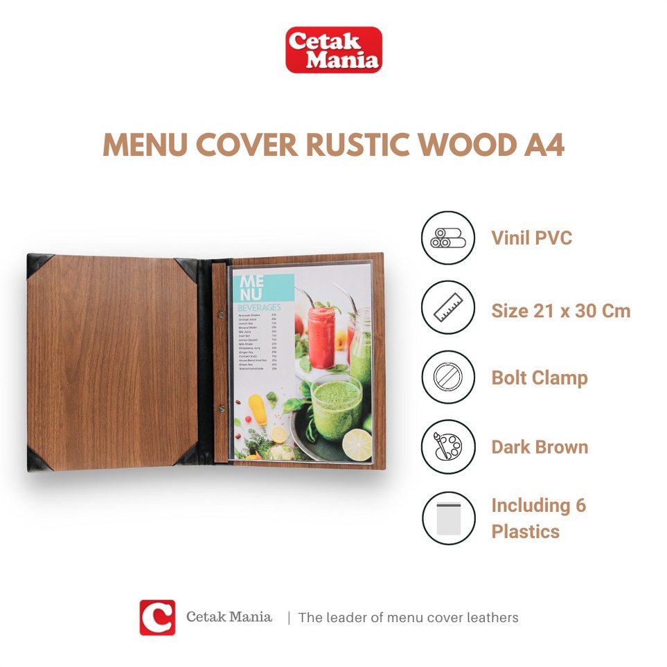 

Pengepul BUKU MENU VINYL PVCSERAT KAYU ISI PLASTIK A4 15X3CM READY STOCK CAFE RESTORAN HOTEL