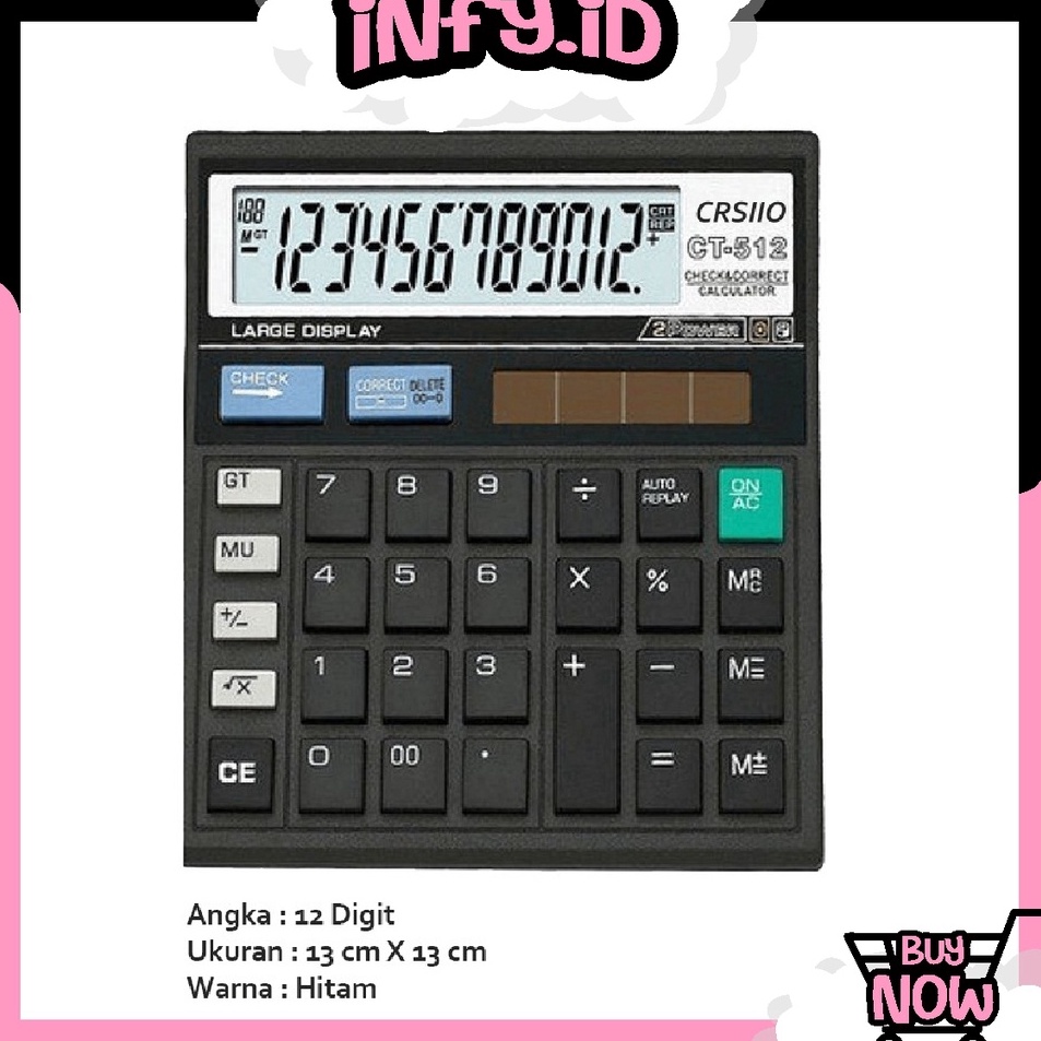 

Kejar Murah INFY Kalkulator 12 Digit Angka CITIZEN SDC 812 Calculator Digital S2