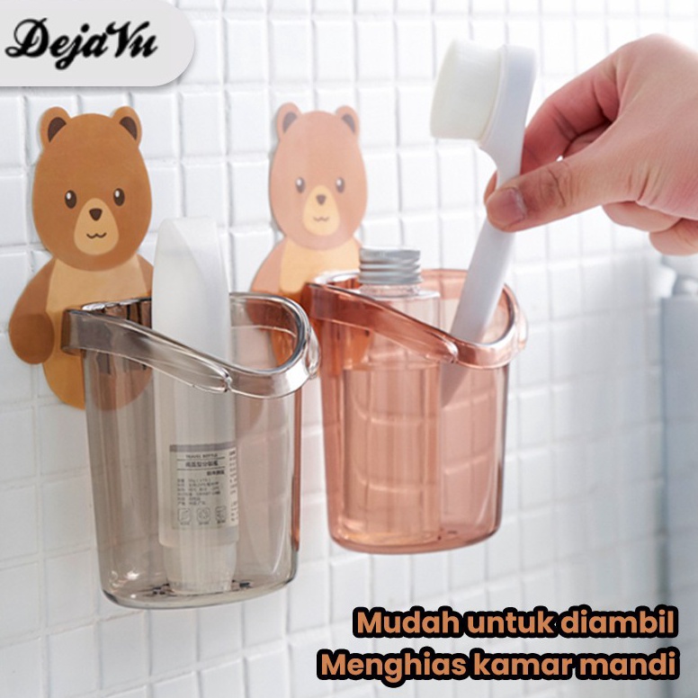 Lagi Bagus Dejavu Gantungan Tempel Tempat Sikat Gigi Plastik Beruang Rak Tempel Dispenser Kamar Mand