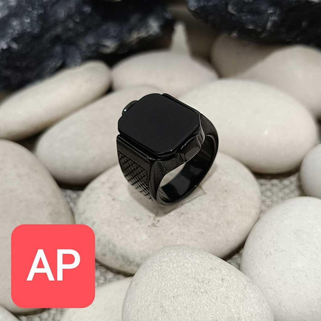 CINCIN TITANIUM BATU ONIK MODEL KOTAK BESAR PRIA TERLARIS