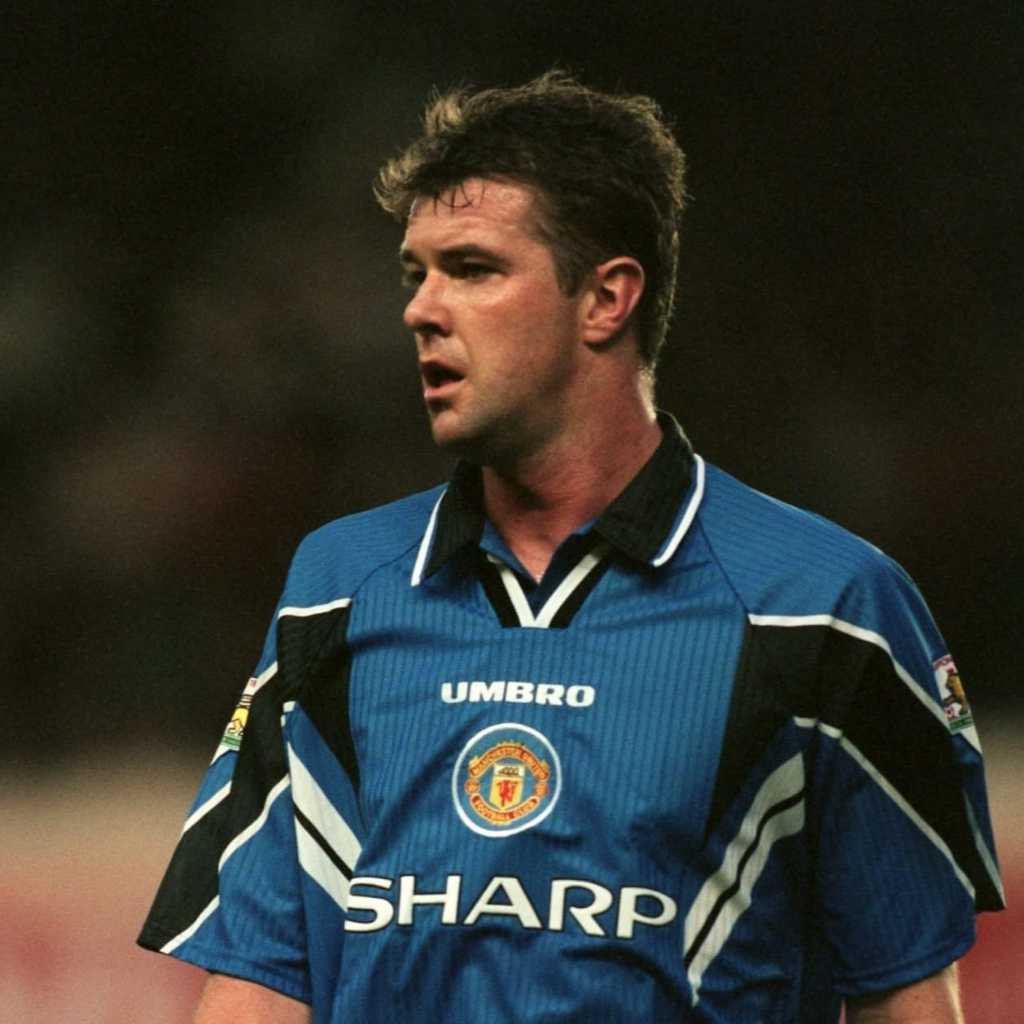 JERSEY MUN UNITED THIRD 1997 RETRO BLOCK CORE VINTAGE BLUE BECKHAM K06