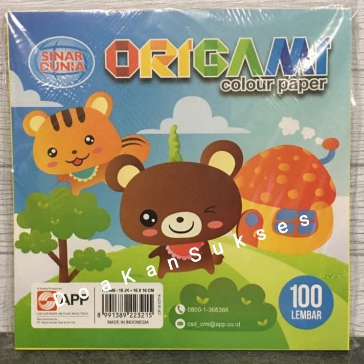 

Super Irit Kertas Lipat Origami Sidu Besar 16x16 1 Lembar
