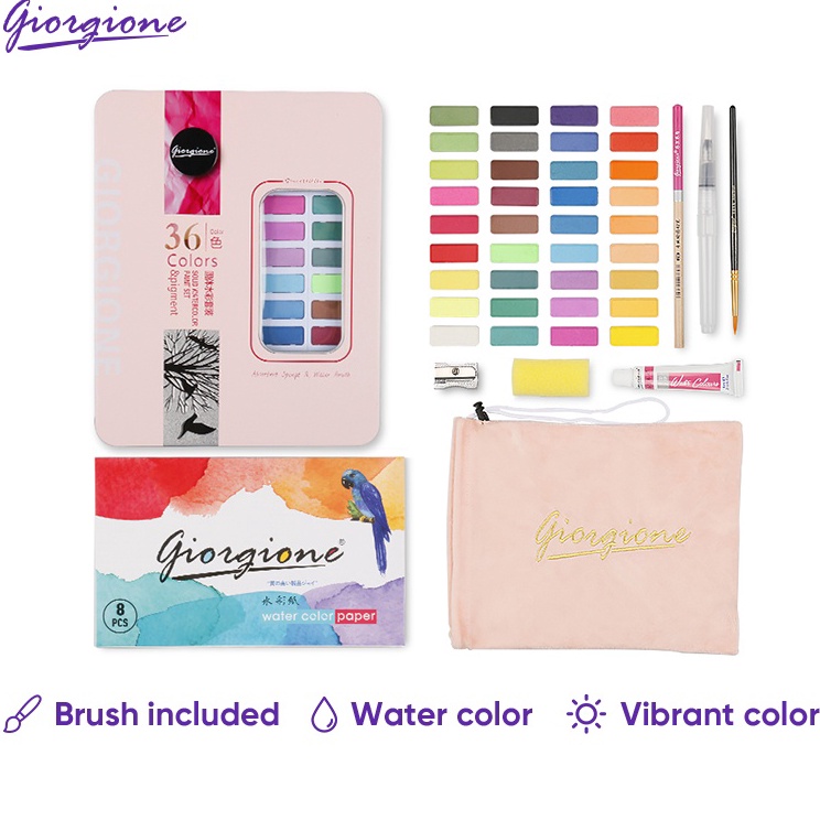

Pasti Terkini Giorgione Solid Watercolor Paint Cat Air 3648 Warna Free Paper Brush Paper