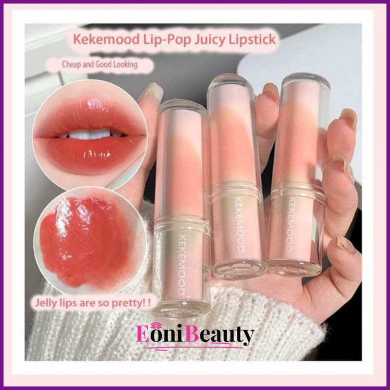 KEKE MOOD Watery Glow Lipstick // KekeMood Lip Balm Water Light Solid // Glossy Watery Lip Glaze