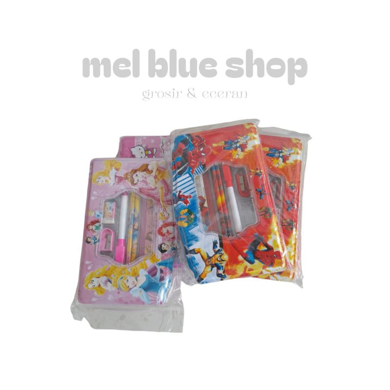 

1 set kotak pensil kaleng karakter anak - anak
