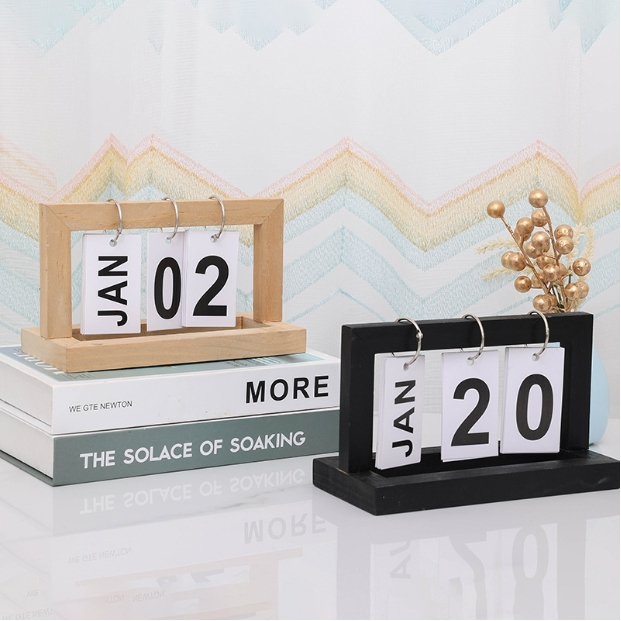

Halaman kalender kayu sederhana membalik ornamen meja kamar tidur hadiah liburan kalender meja dekoratif
