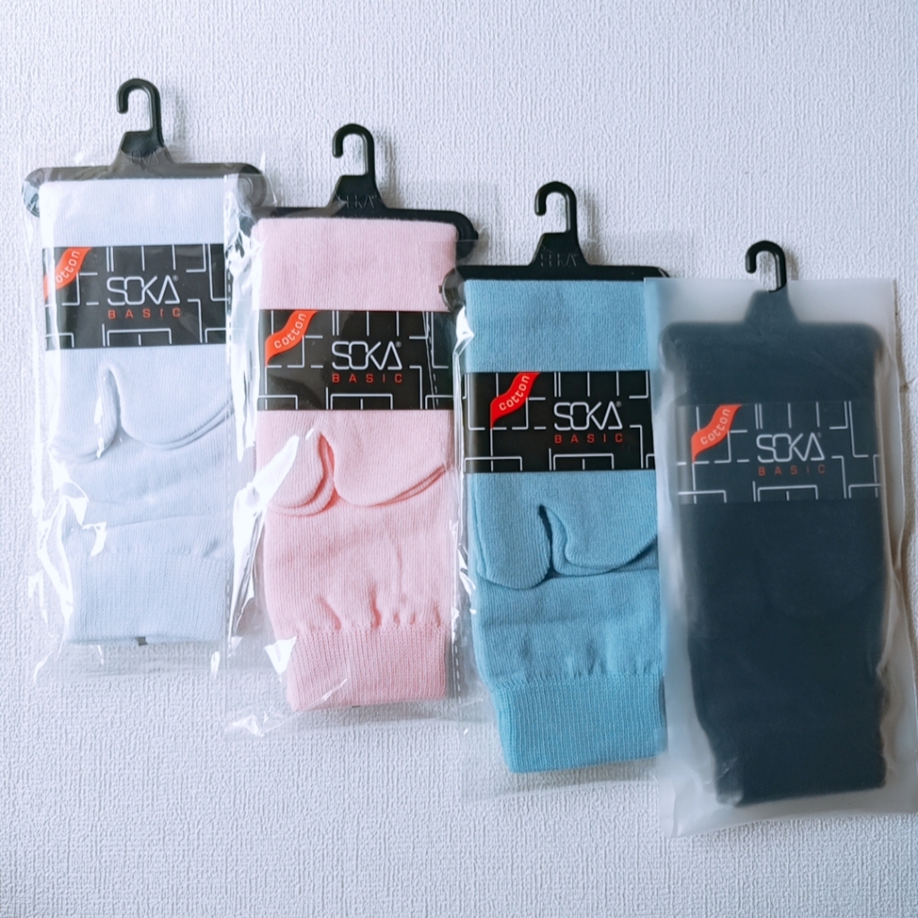 (KZR) Kaos Kaki Soka Katun - Jempol Polos Bahan Katun 100%