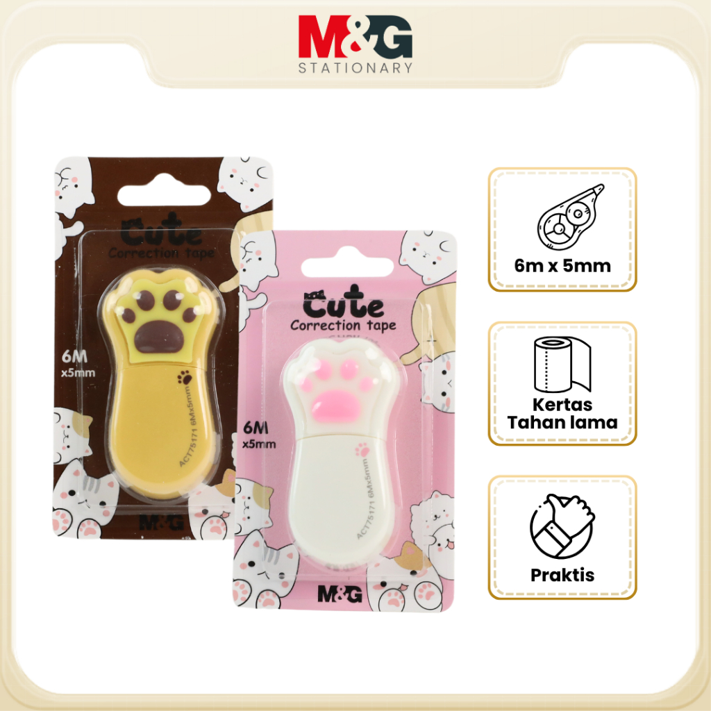 

M&G Cute Cat's Paw Correction Tape 6M 5mm