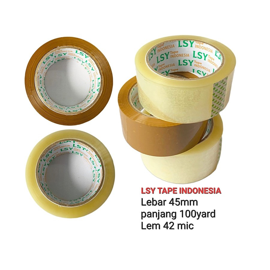 Lakban Bening - Cokelat Termurah LSY TAPE 45mm x 100yard