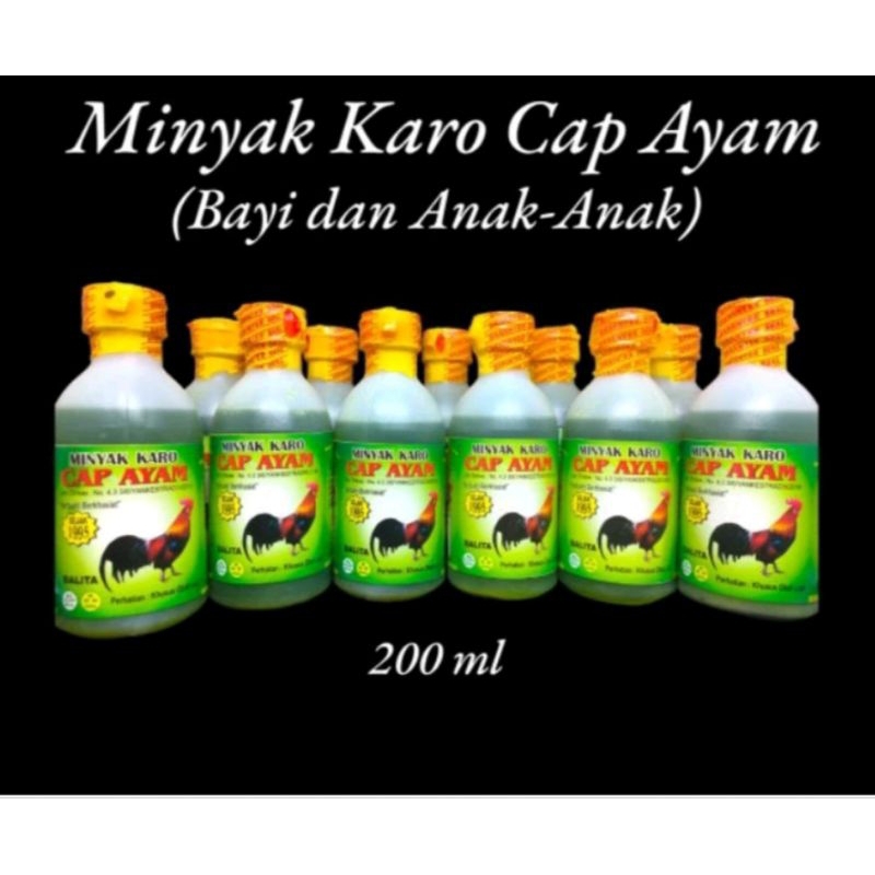 

Minyak urut karo cap ayam 200 ml khusus BALITA